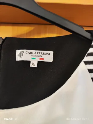 Abito smanicato TAKE IT nero/bianco taglia XL