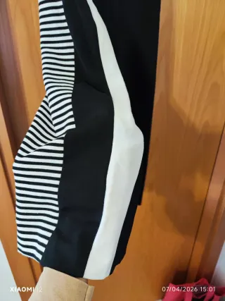 Abito smanicato TAKE IT nero/bianco taglia XL