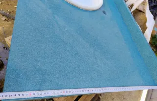 Lavabo Mármol Natural y Silestone azul verdoso