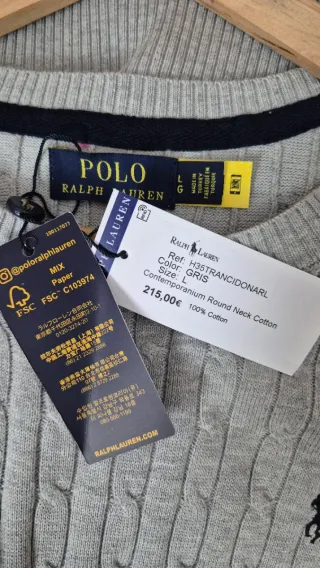 Camisola mulher Polo Ralph Lauren L Cinza Malha