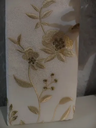 Fundas Cojín 60x60cm Bordado Floral Dorado