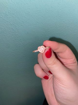 Anillo Pandora Corazón Rosa