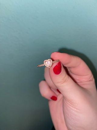 Anillo Pandora Corazón Rosa