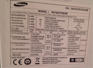 Nevera Americana Samsung con dispensador