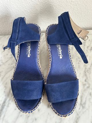 Alpargatas de zapatería, azul marino, Talla 38.