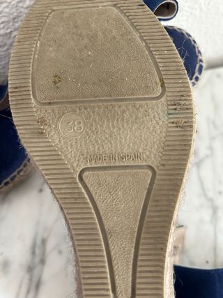 Alpargatas de zapatería, azul marino, Talla 38.