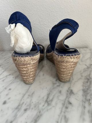 Alpargatas de zapatería, azul marino, Talla 38.