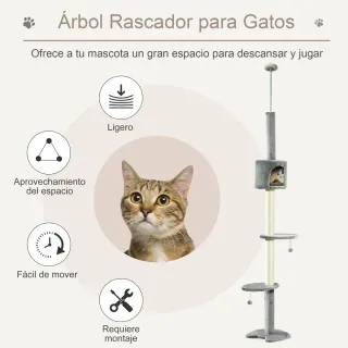 Árbol Rascador para Gatos Fijación Techo