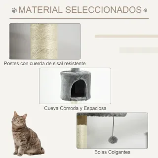 Árbol Rascador para Gatos Fijación Techo