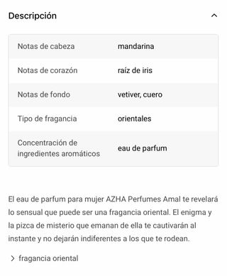 Perfume Amal de Azha Perfumes - Oriental