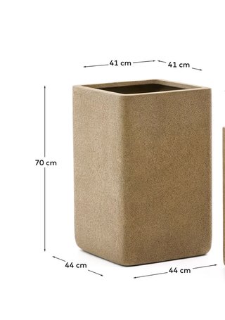 Maceta altas Minoa con efecto piedra mostaza de  70 cm
