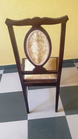 Juego 2 Sillas Antiguas Madera Tapizadas