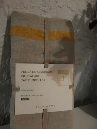 Fundas Almohada Zara Home Lino Pack 2
