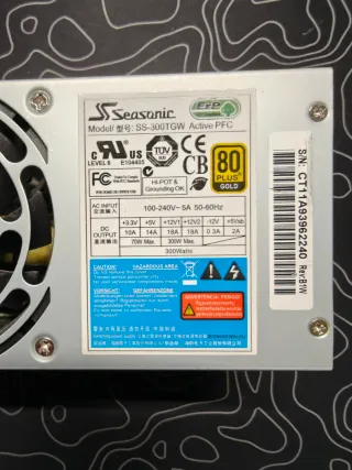 Fuente TFX Seasonic 300W 80 PLUS GOLD | SS-300TGW