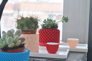 Maceta impresa 3D diseño geométrico