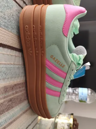 Adidas Gazelle Mujer Talla 40 Verde y Rosa
