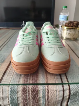 Adidas Gazelle Mujer Talla 40 Verde y Rosa