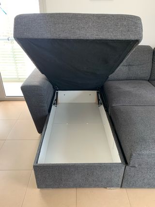Sofá cama chaise longue gris oscuro