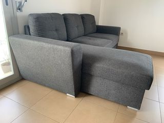 Sofá cama chaise longue gris oscuro