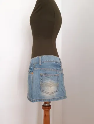 Minifalda Vaquera Cintura Baja Bershka