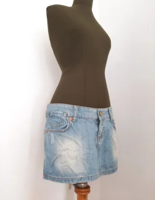 Minifalda Vaquera Cintura Baja Bershka