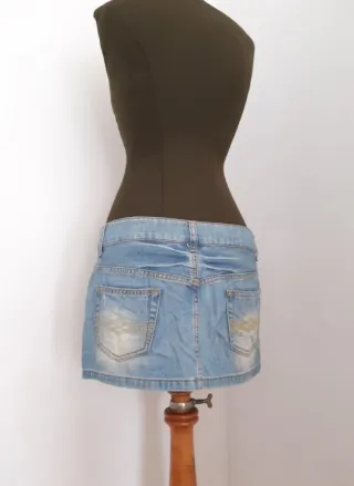 Minifalda Vaquera Cintura Baja Bershka