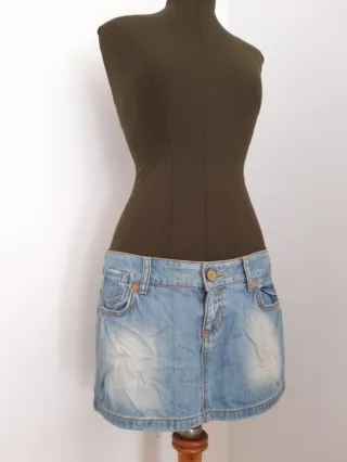 Minifalda Vaquera Cintura Baja Bershka