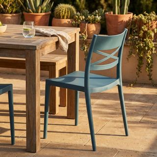 Sedia Moderna da Esterno in Polipropilene Blu