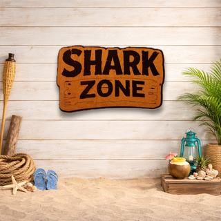 Decoración Pared Shark Zone Madera
