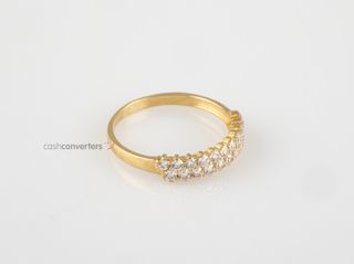 anillo oro 18k con piedra con circonita