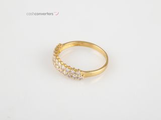 anillo oro 18k con piedra con circonita