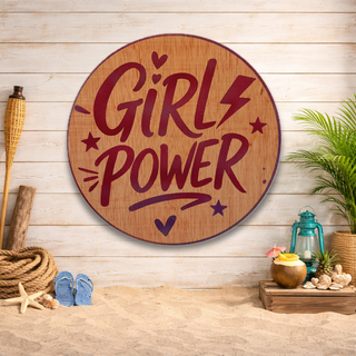 Decoración Girl Power Madera Natural