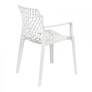Sedia Esterno Effetto Pizzo Bianca con Braccioli