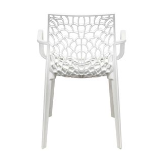 Sedia Esterno Effetto Pizzo Bianca con Braccioli