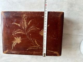 Caja costurero antigua madera con espejo