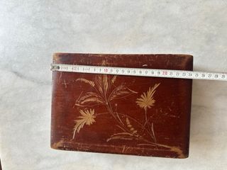 Caja costurero antigua madera con espejo