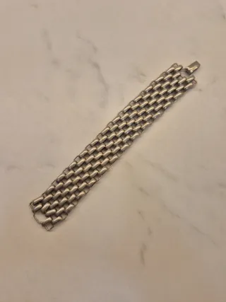 Pulsera de eslabones plateada