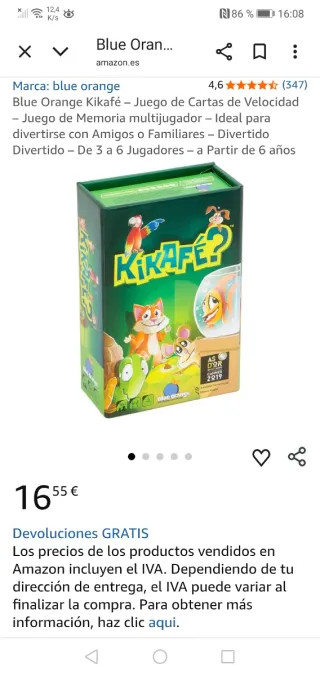 Juego de cartas KIKAFÉ? Blue Orange