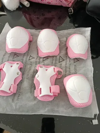 Patines niña talla 32 rosa con Luces y protectores