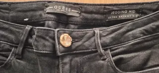 Pantalones Guess Jeggings Mid Negro Dorado