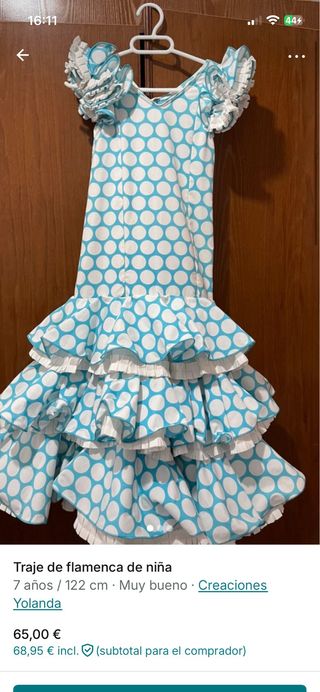 Traje Flamenca Niña Yolanda