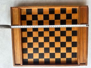 Tablero Ajedrez Damas Madera Antiguo