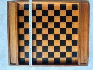 Tablero Ajedrez Damas Madera Antiguo