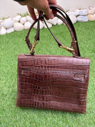 Bolso Antoni Piel Cocodrilo Marrón