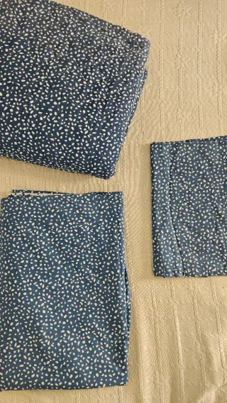 Juego Cama 90cm Azul/Blanco