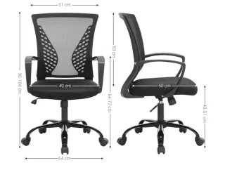 Silla de Oficina SONGMICS Giratoria Negra