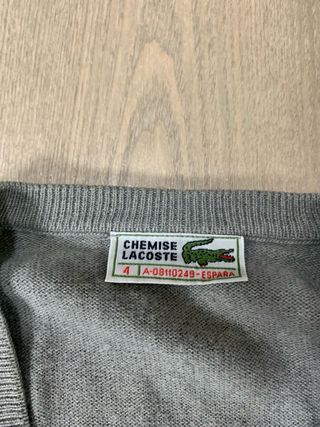Jersey Lacoste Gris Talla S vintage 90s