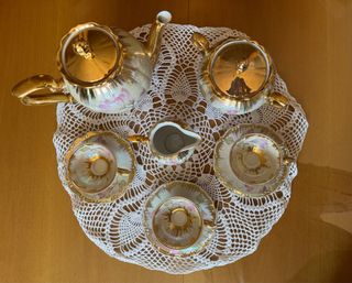 Servizio caffè vintage Bavaria oro madreperla