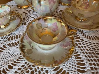 Servizio caffè vintage Bavaria oro madreperla