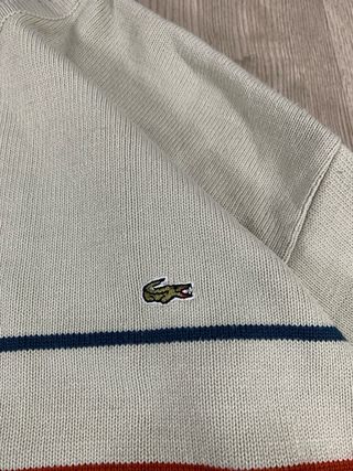 Jersey Lacoste Rayas Multicolor Beige vintage 90s